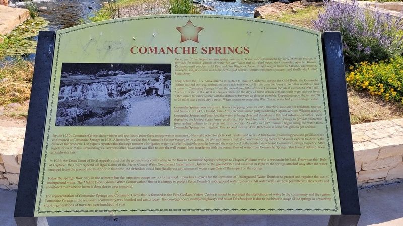 Comanche Springs Marker image. Click for full size.