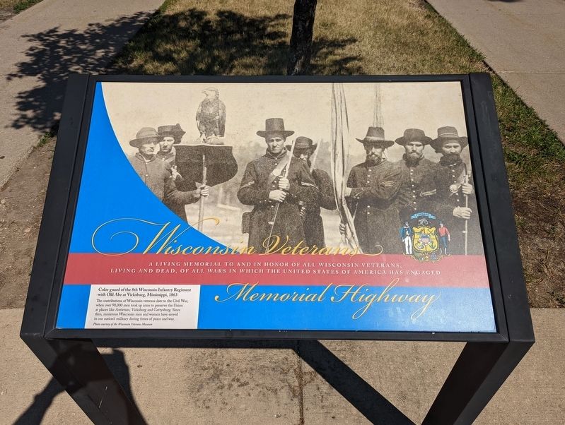 Wisconsin Veterans Memorial Highway Marker image. Click for full size.