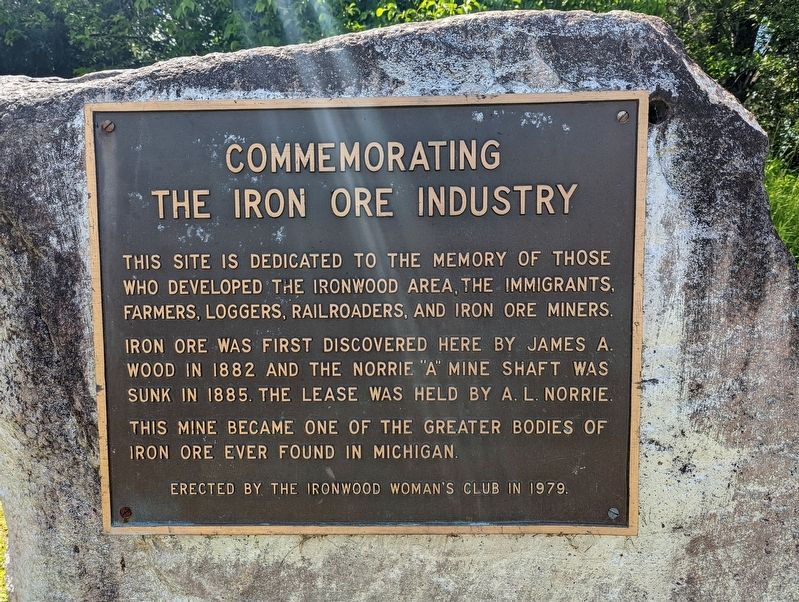 Commemorating the Iron Ore Industry Marker. Click for full size. Commemorating the Iron Ore Industry Marker image. Click for full size.