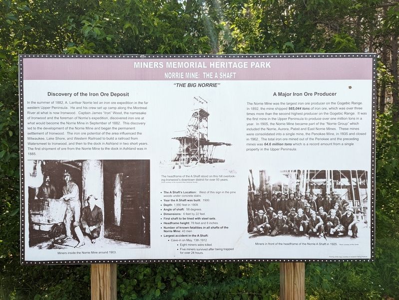 Miners Memorial Heritage Park Marker image. Click for full size.