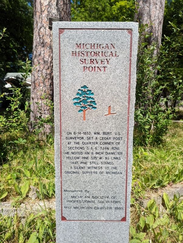 Michigan Historical Survey Point Marker. Click for full size. Michigan Historical Survey Point Marker image. Click for full size.