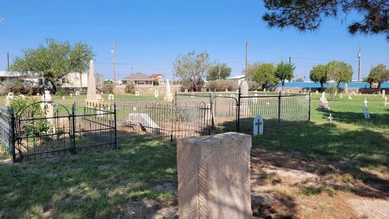 The view of the Historic Fort Stockton Cemetery including grave of A.J. Royal image. Click for full size.