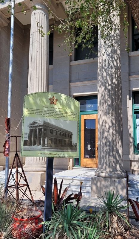 The First National Bank and Marker image. Click for full size.