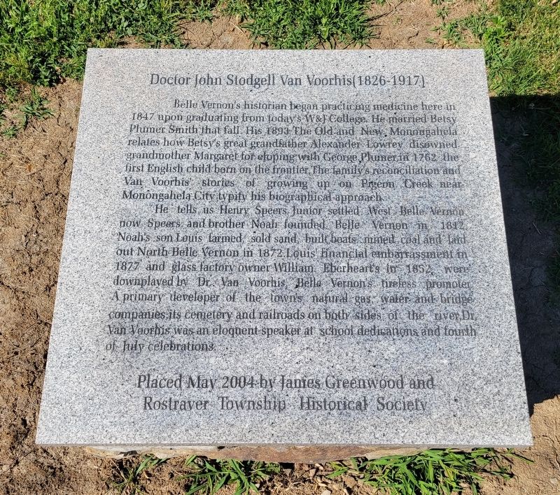 Doctor John Stodgell Van Voorhis (1826-1917) Marker image. Click for full size.