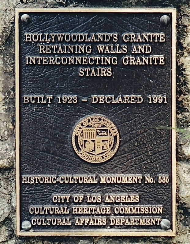 Hollywoodland Stairs Marker image. Click for full size.