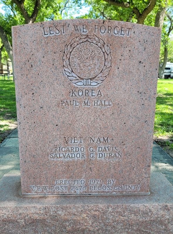 Pecos County Korea & Vietnam Memorial image. Click for full size.