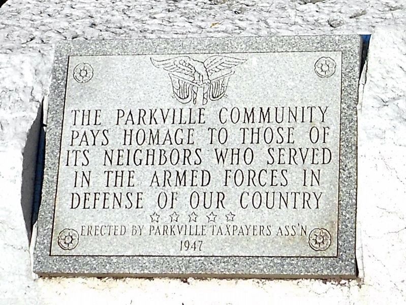 Parkville Veterans Memorial Marker image. Click for full size.