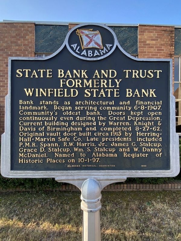 State Bank and Trust Formerly Winfield State Bank Marker image. Click for full size.