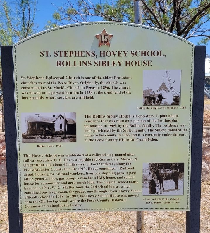 St. Stephens, Hovey School, Rollins Sibley House Marker image. Click for full size.
