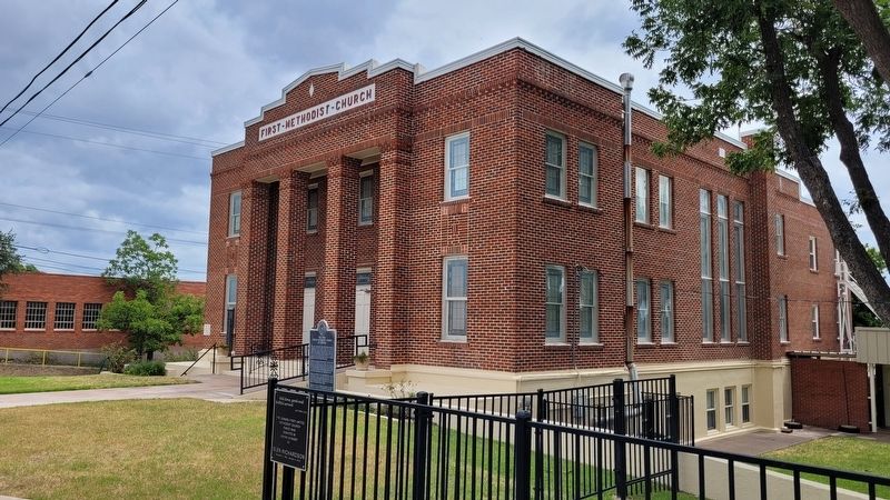 The First United Methodist Church of Sonora and Marker. Click for full size. The First United Methodist Church of Sonora and Marker image. Click for full size.