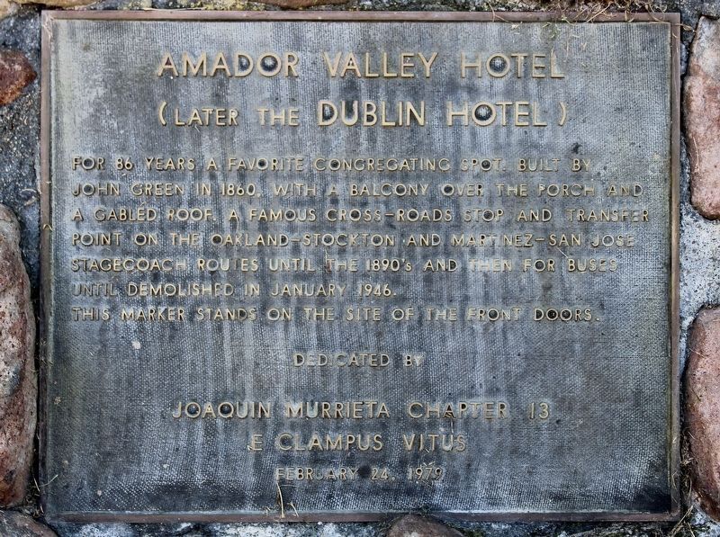Amador Valley Hotel Marker image. Click for full size.