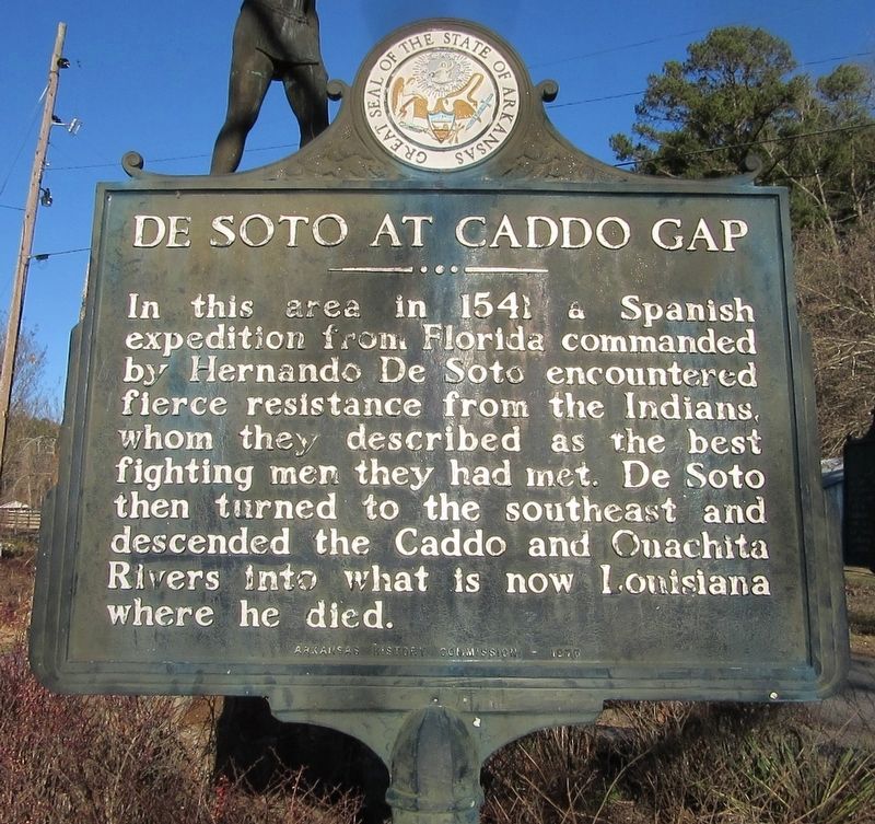 De Soto at Caddo Gap Marker. Click for full size. De Soto at Caddo Gap Marker image. Click for full size.