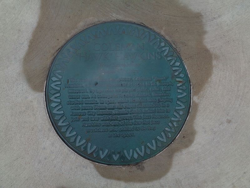Coleman "Hawk" Hawkins Marker. Click for full size. Coleman "Hawk" Hawkins Marker image. Click for full size.