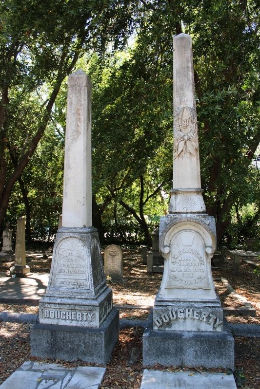 James' headstone on the right (his wife Elizabeth on the left) image. Click for full size.