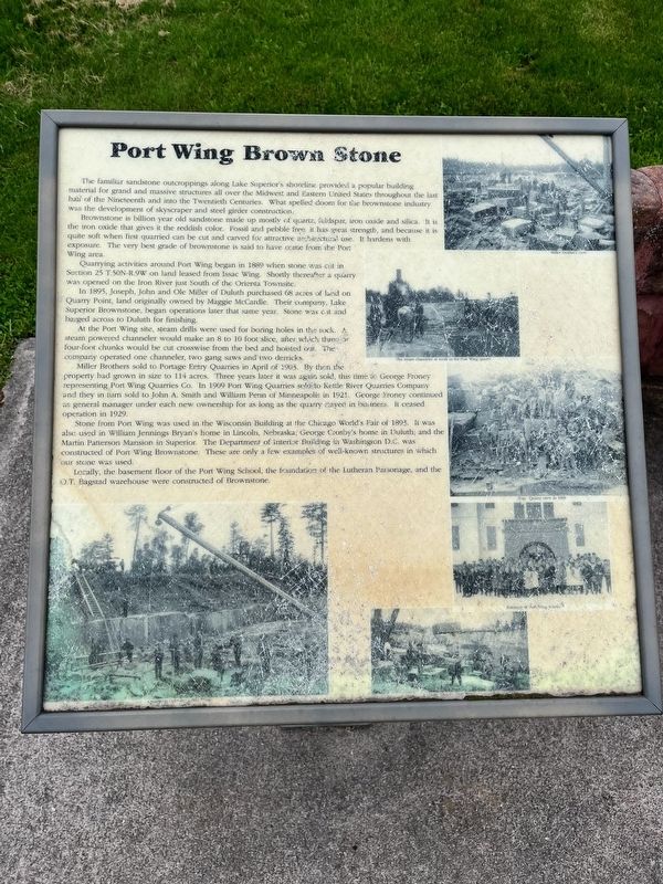 Port Wing Brown Stone Marker image. Click for full size.