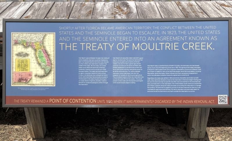The Treaty of Moultrie Creek Marker image. Click for full size.