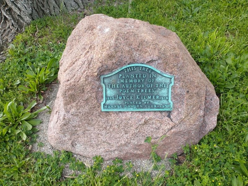Joyce Kilmer Marker. Click for full size. Joyce Kilmer Marker image. Click for full size.