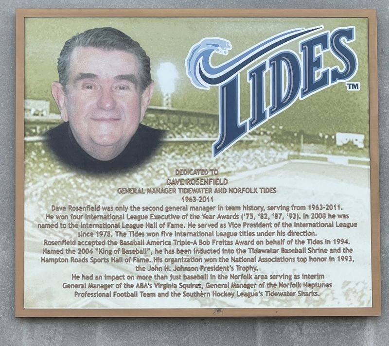 Dave Rosenfield Marker. Click for full size. Dave Rosenfield Marker image. Click for full size.