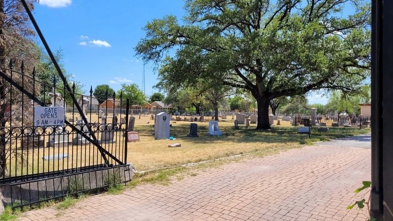 The view of the Col. José Francisco Ruiz Marker near the cemetery entrance. Click for full size. The view of the Col. José Francisco Ruiz Marker near the cemetery entrance image. Click for full size.