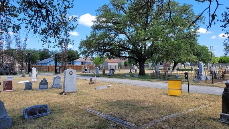 The view of the Placido Olivarri Marker near the front gate to the cemetery. Click for full size. The view of the Placido Olivarri Marker near the front gate to the cemetery image. Click for full size.