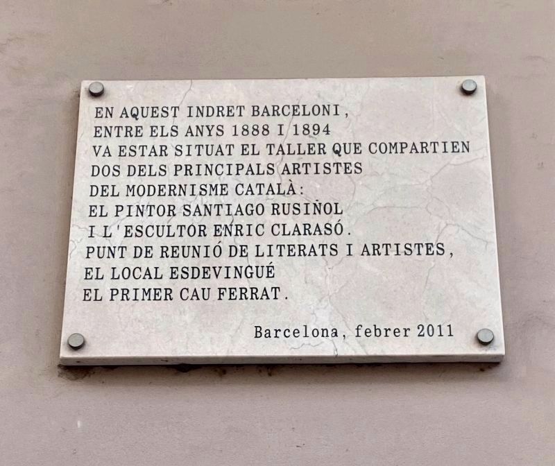 El Taller dels Rusi�ol i Claras� / The workshop of Rusi�ol and Claras� Marker image. Click for full size.