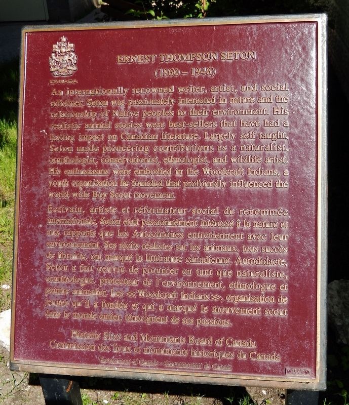 Ernest Thompson Seton Marker image. Click for full size.