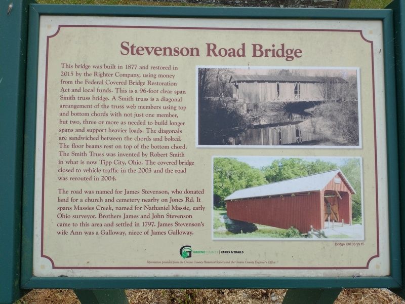 Stevenson Road Bridge Marker image. Click for full size.