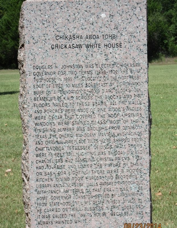 Chickasaw White House Marker image. Click for full size.
