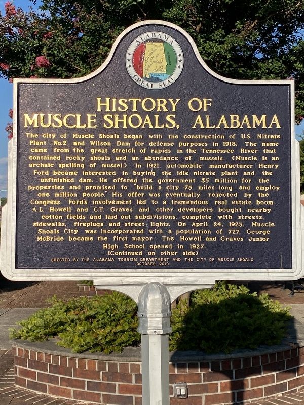 History of Muscle Shoals, Alabama Marker image. Click for full size.