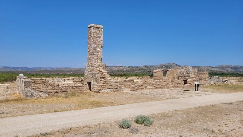The view of the Company K Barracks and Marker from across the pathway. Click for full size. The view of the Company K Barracks and Marker from across the pathway image. Click for full size.