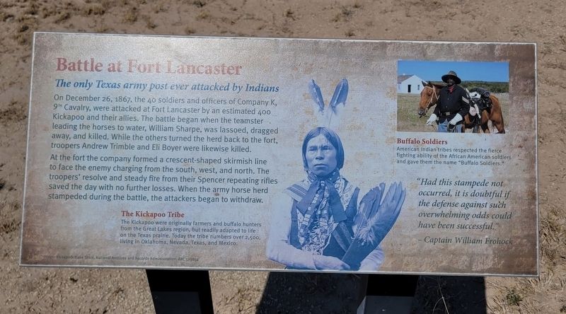 Battle at Fort Lancaster Marker image. Click for full size.