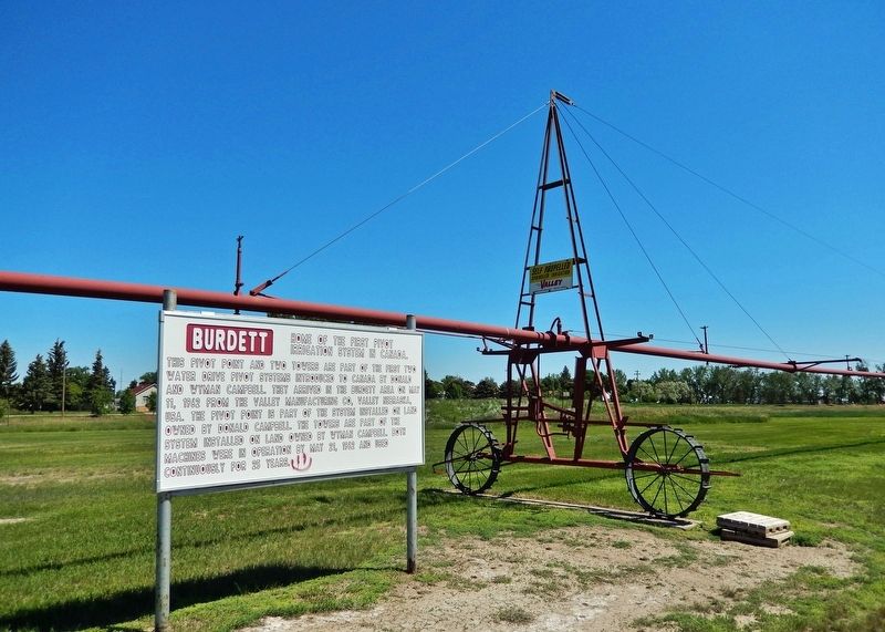 Home of the First Pivot Irrigation System in Canada Marker image. Click for full size.