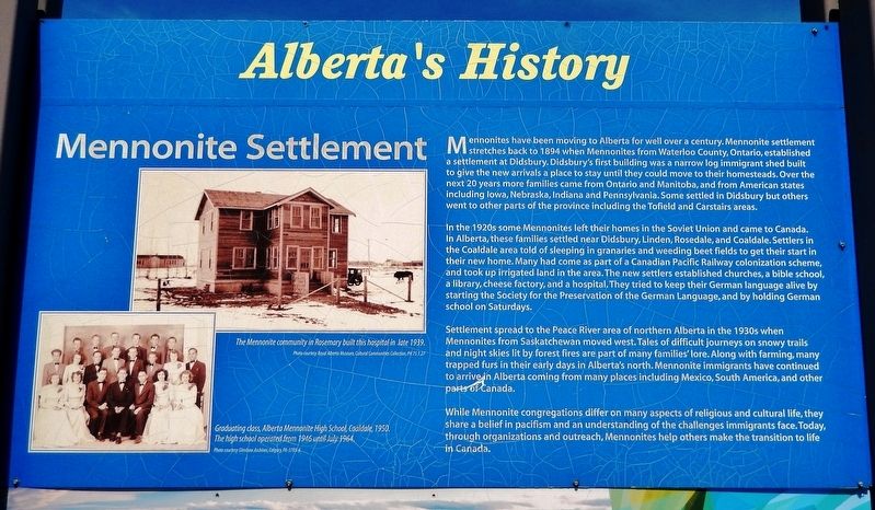 Mennonite Settlement Marker. Click for full size. Mennonite Settlement Marker image. Click for full size.