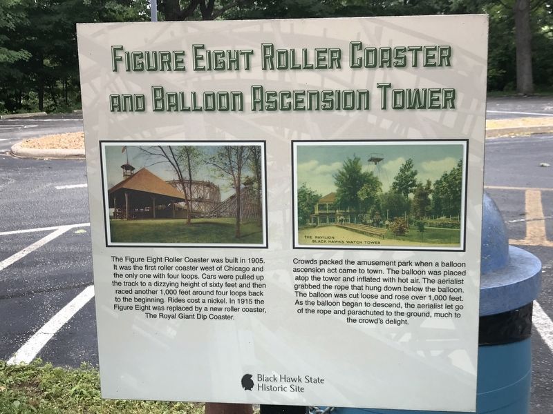 Figure Eight Roller Coaster and Balloon Ascension Tower Marker image. Click for full size.