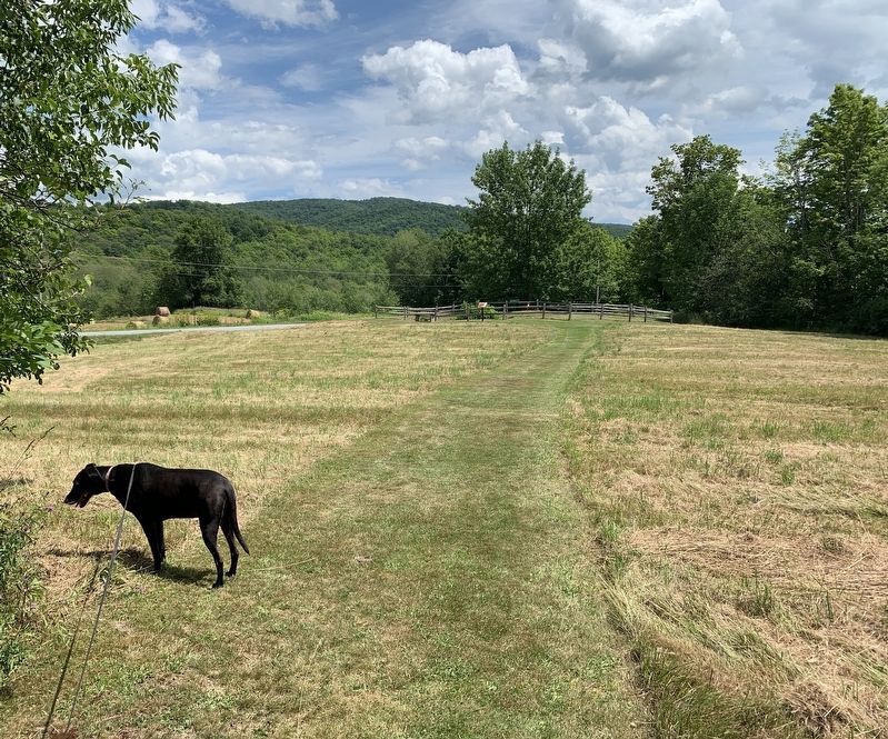 Looking East Toward the Selleck Cabin Marker. Click for full size. Looking East Toward the Selleck Cabin Marker image. Click for full size.