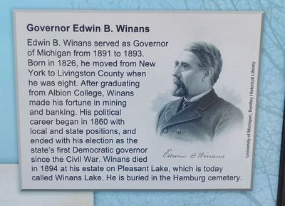 Hamburg Marker � Governor Edwin B. Winans image. Click for full size.