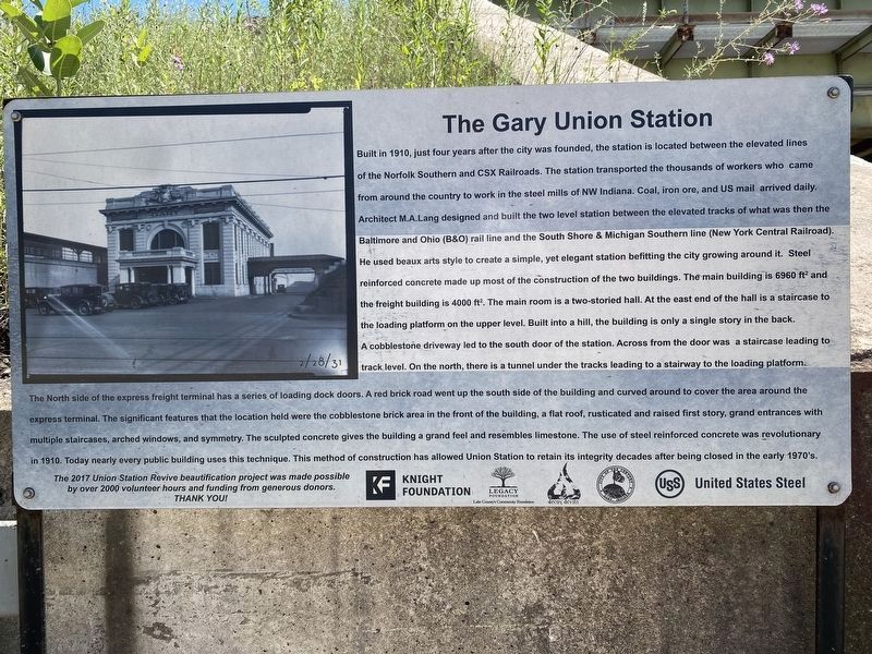 Gary Union Station Marker image. Click for full size.