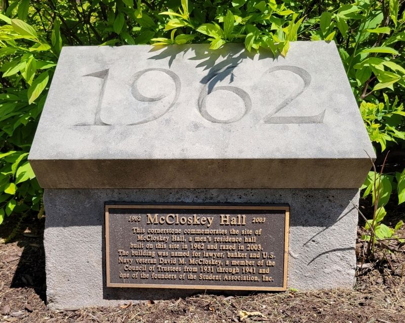McCloskey Hall Marker image. Click for full size.