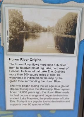 Huron River Marker  Huron River Origins image. Click for full size.