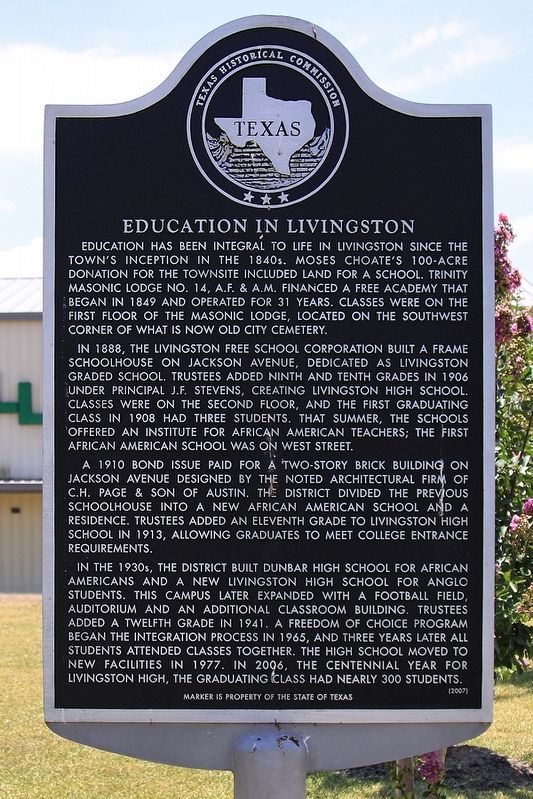 Education in Livingston Marker image. Click for full size.