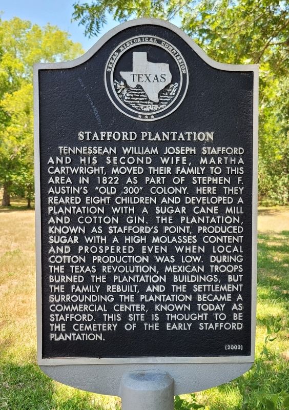 Stafford Plantation Marker image. Click for full size.