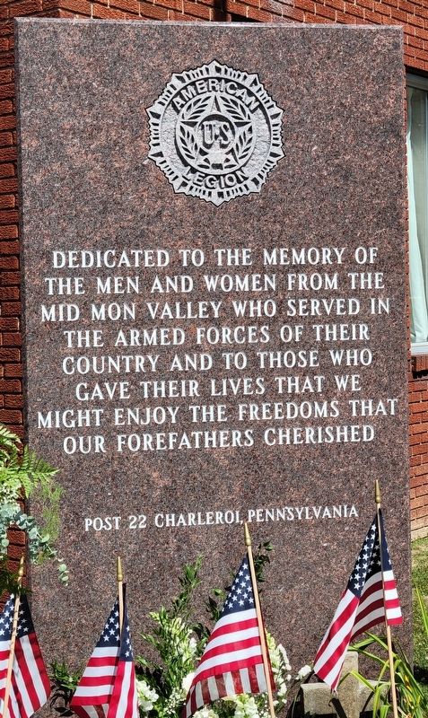 Charleroi Legion Veterans Memorial image. Click for full size.