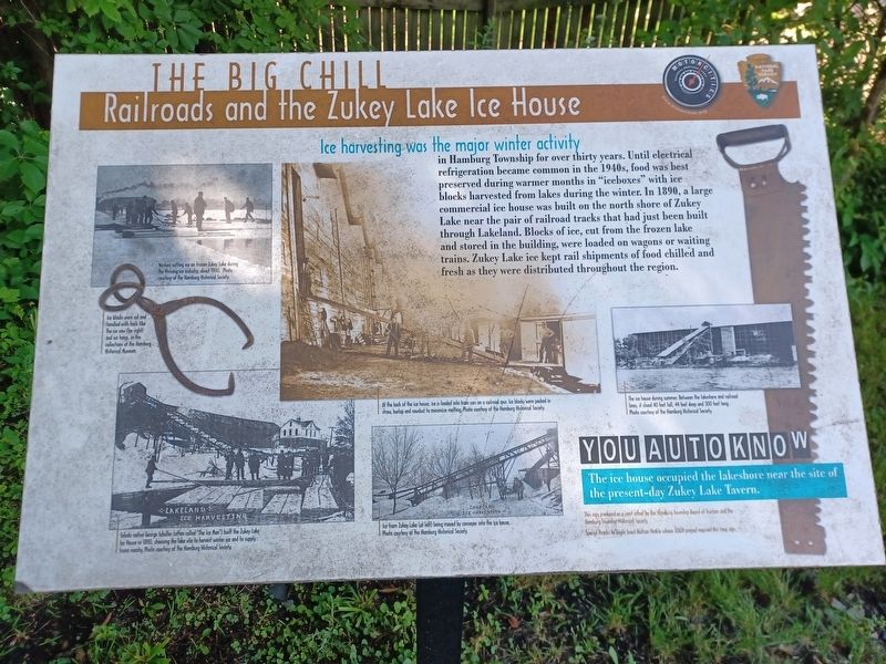 The Big Chill: Railroads and the Zukey Lake Ice House Marker image. Click for full size.