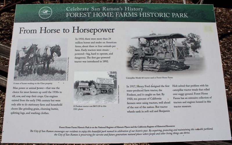 From Horse to Horsepower Marker. Click for full size. From Horse to Horsepower Marker image. Click for full size.