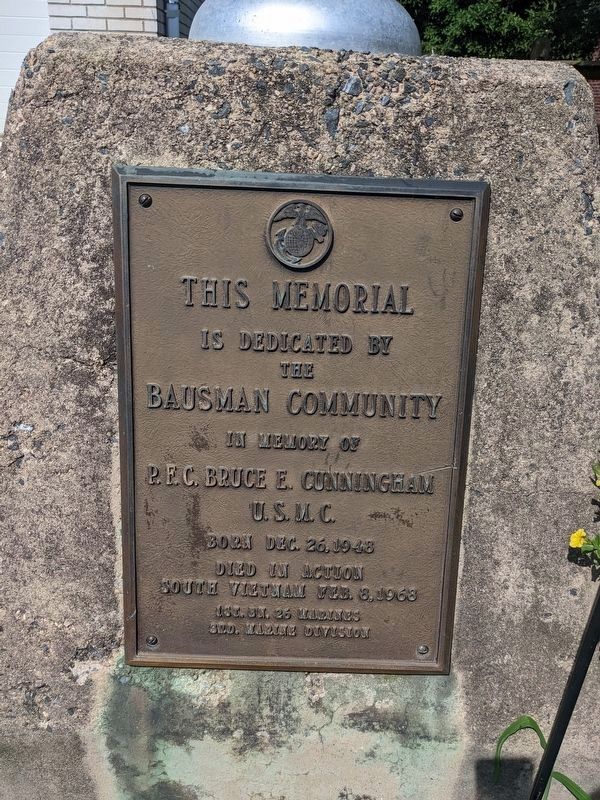 P.F.C. Bruce E. Cunningham U.S.M.C. Marker image. Click for full size.