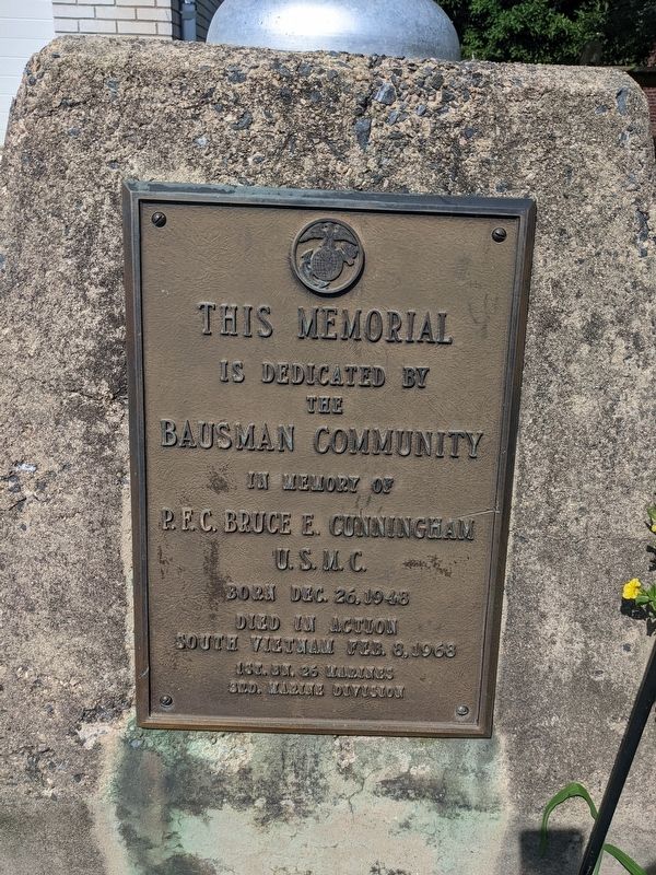This Memorial is dedicated by the Bausman Community Marker image. Click for full size.