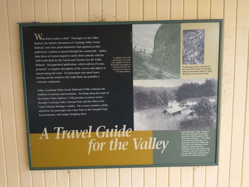 A Travel Guide for the Valley Marker. Click for full size. A Travel Guide for the Valley Marker image. Click for full size.