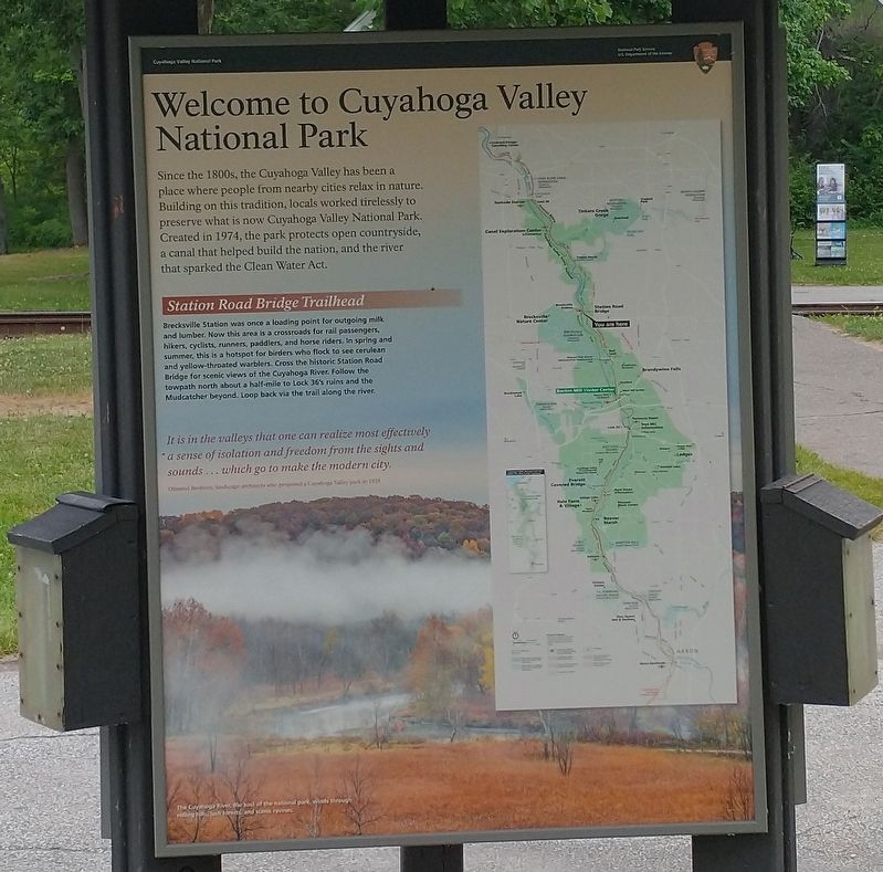 Welcome to Cuyahoga Valley National Park Marker. Click for full size. Welcome to Cuyahoga Valley National Park Marker image. Click for full size.