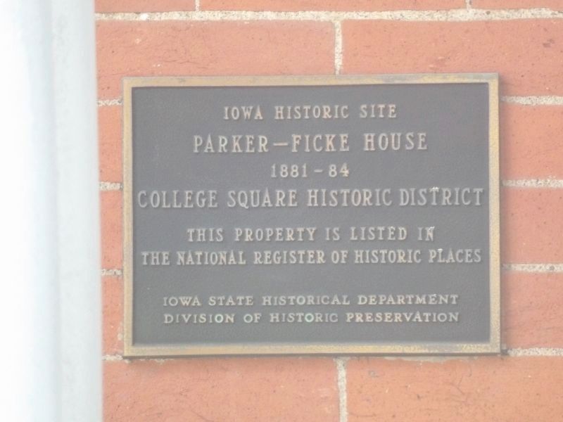 Parker-Ficke House Marker image. Click for more information.
