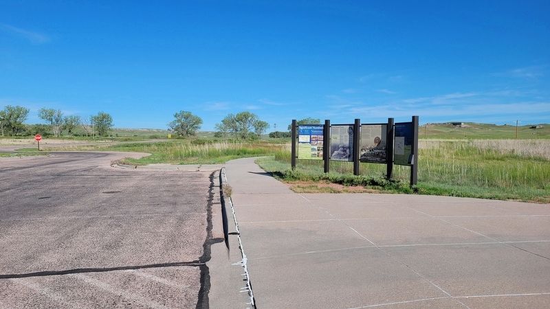 The view of the Two Cultures, One Land Marker from the parking lot image. Click for full size.